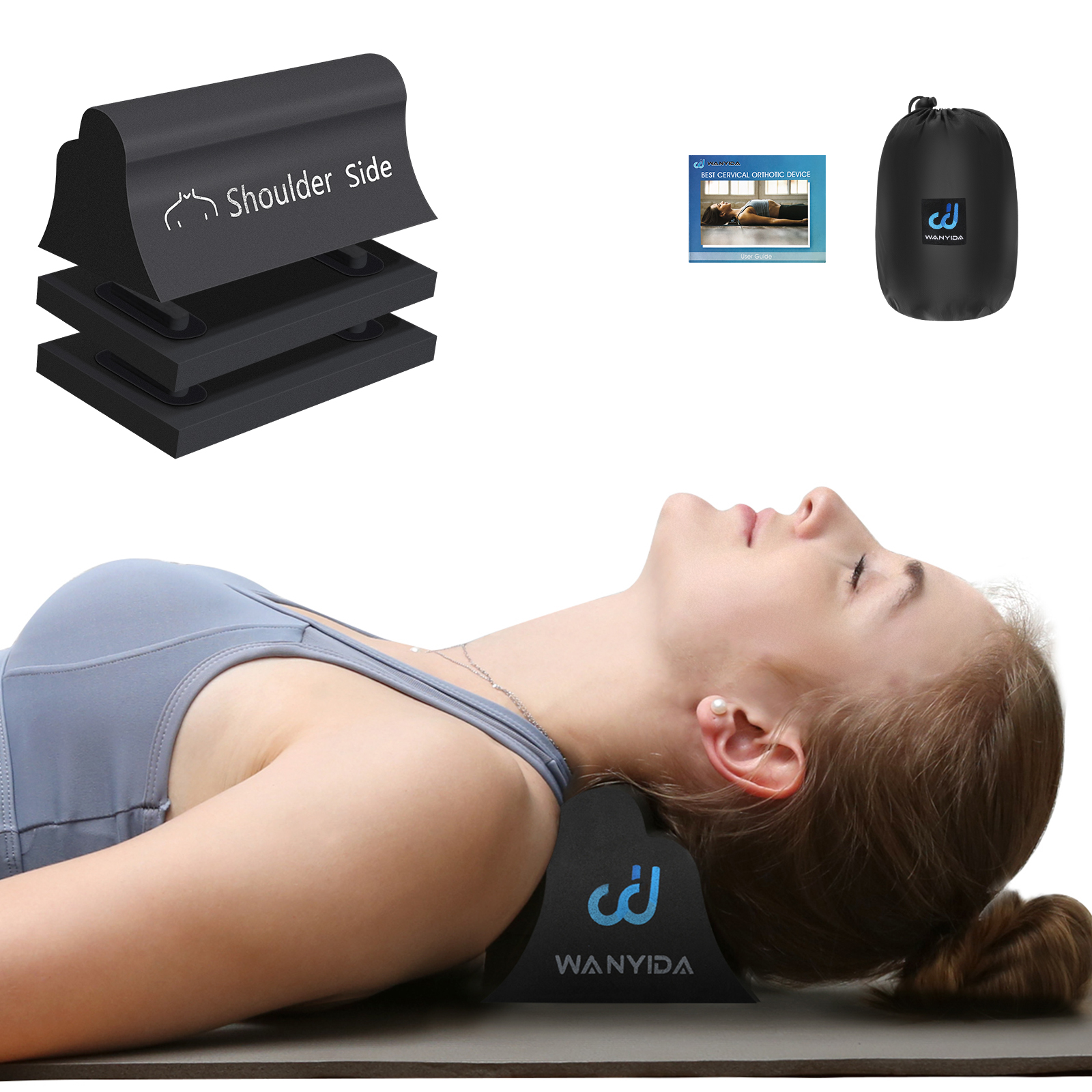 Neck Stretcher Exerciser, Cervical Traction Device for Neck Pain Relief and  Cervical Spine Alignment. Portable Neck Traction Exerciser for Home/Office,  Neck and Shoulder Relaxer Easy to Pull.